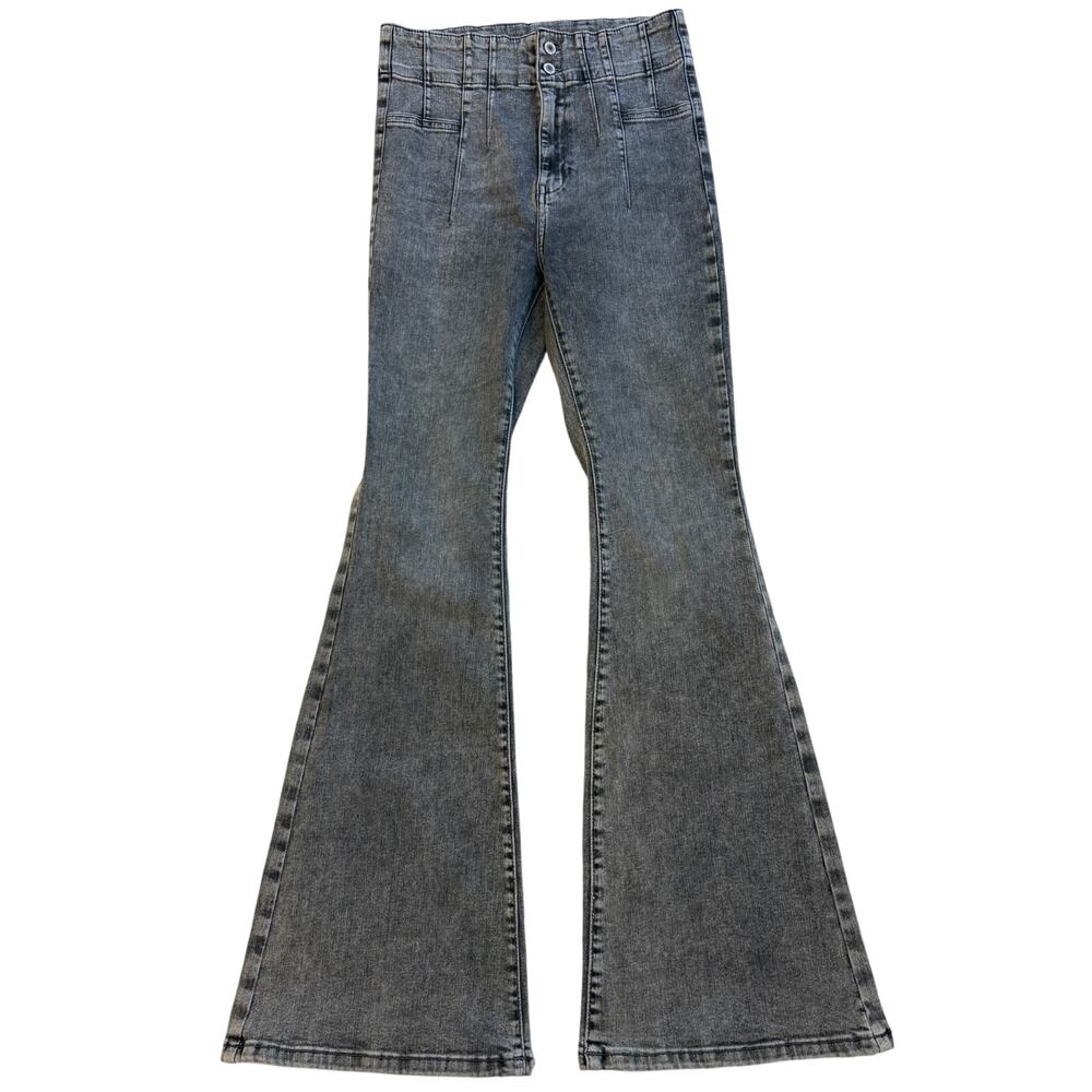 We the Free Faded Black High Rise Bell Flare Jenas Size 30